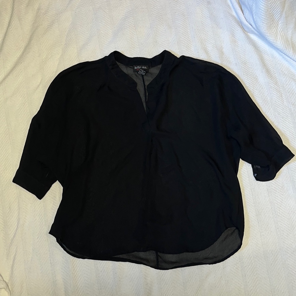 Hot Tempered Black Sheer Blouse